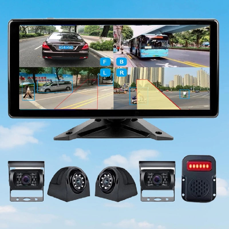 FOXDAK PZ615 4CHs 10.36" 1080P Truck Cam Bus Camera Alarm MP5