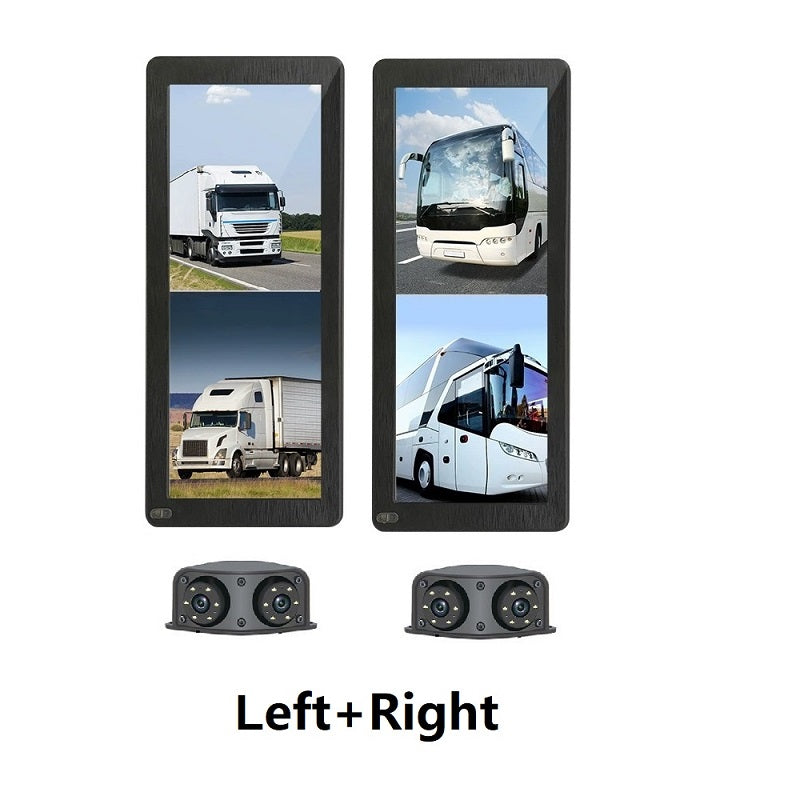 Monitor de espelho retrovisor eletrônico FOXDAK FD20 de 12,3 polegadas para monitoramento de ponto cego de espelho lateral de caminhão e ônibus