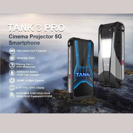 8849 Tank 3 Pro 5G Telefones robustos com projetor 32/36 GB 512 GB 23800 mAh 200 MP