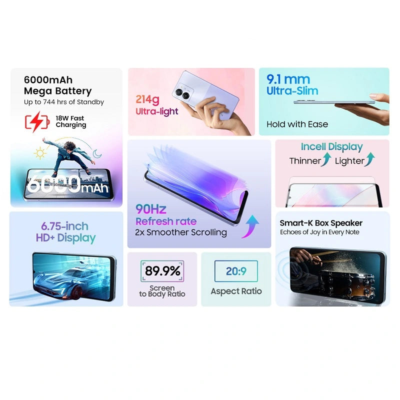 BLACKVIEW COLOR 8 4G Smartphone 6,75 polegadas 8+128/256GB 50MP 6000mAh