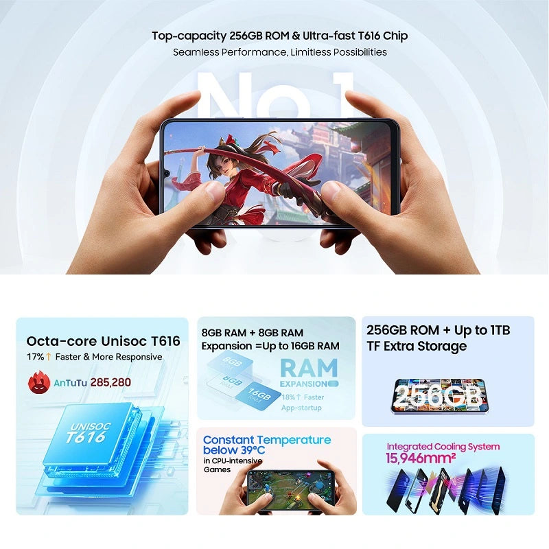 BLACKVIEW COLOR 8 4G Smartphone 6,75 polegadas 8+128/256GB 50MP 6000mAh
