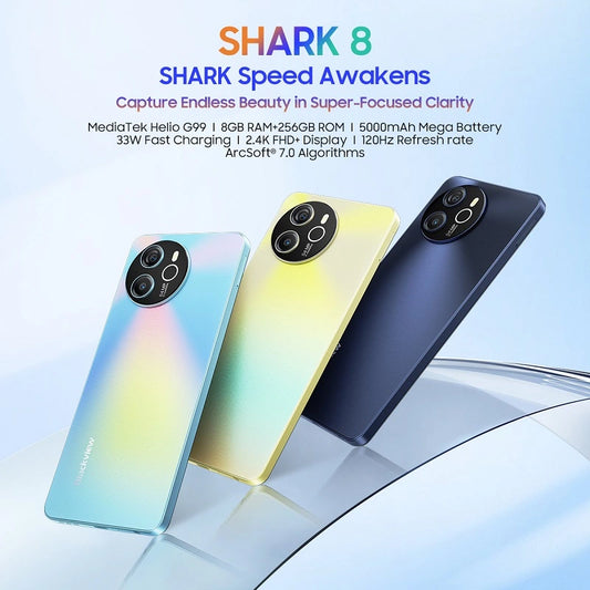 BLACKVIEW SHARK 8 4G Smartphone 6,78 polegadas 8+128/256GB 64MP NFC Celulares