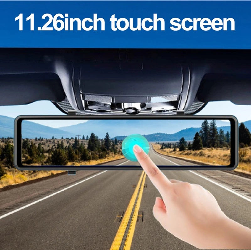 Caméra de rétroviseur FOXDAK CP06 avant 2K arrière 1080P 11,26" Carplay Android Auto