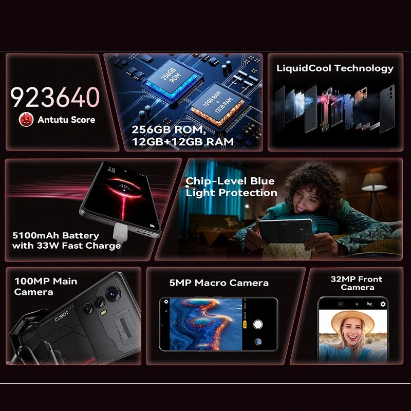 Teléfono inteligente CUBOT MAX 5 5G de 6,95 pulgadas, 144 Hz, 24 GB de RAM, 256 GB de ROM, para juegos