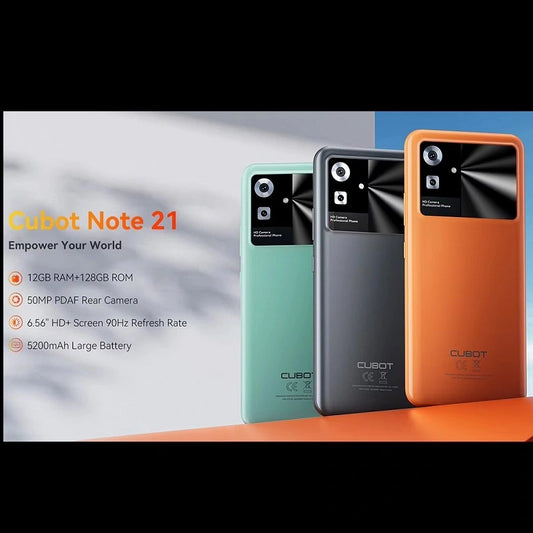 CUBOT NOTE 21 Smartphones 6+6GB RAM 128GB ROM 6.56 Polegadas 50MP 5200mAh