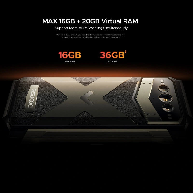 Teléfono inteligente resistente DEEGOO Vmax Plus 5G, 200 MP, 22 000 mAh, 36 GB (16 + 20) + 512 GB