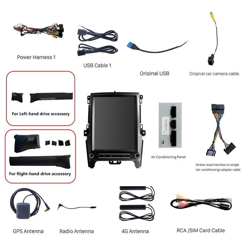 Rádio automotivo FOXDAK FD08 para Ford Everest Ranger 2016-2021
