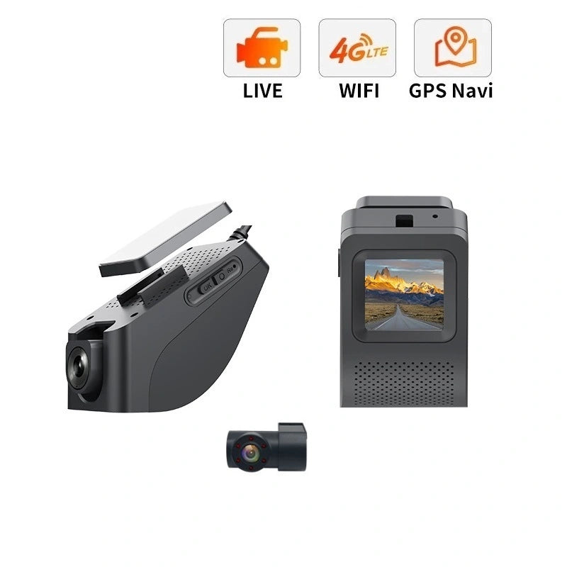 Caméra de tableau de bord FOXDAK K19 2" à double objectif 1080P 4G avec GPS