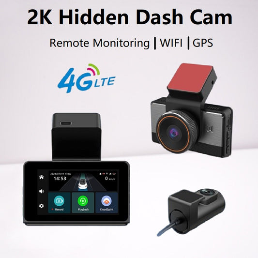 FOXDAK P83 3" Frente 2K Traseira 1080P 4G Dash Cam Câmera de Carro Filmadora