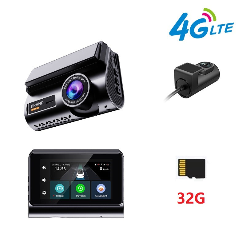FOXDAK P85 Передняя 2K Задняя 1080P 3" 4G Автомобильный видеорегистратор Камера