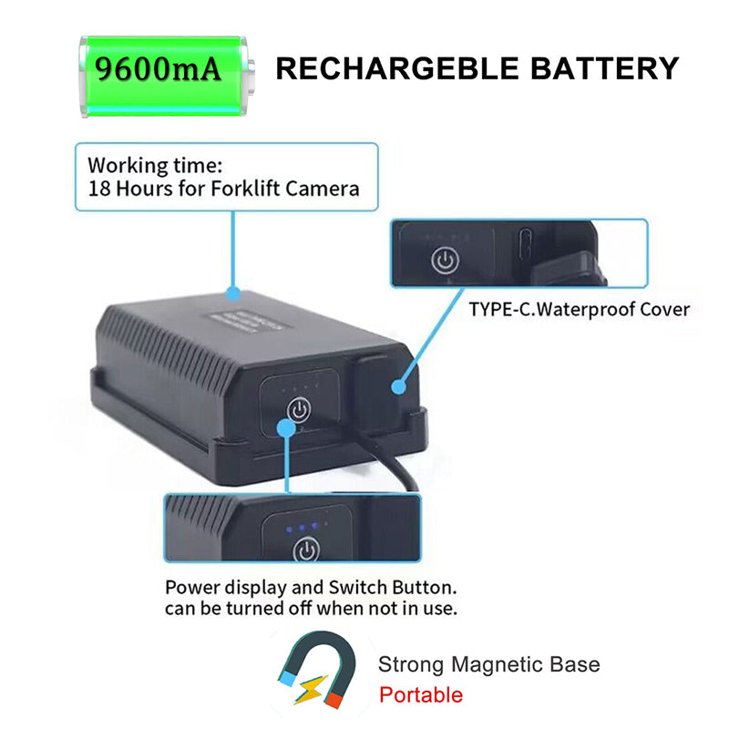 FOXDAK PZ630W 7-дюймовый экран 1080P HD камера для вилочного погрузчика с аккумулятором