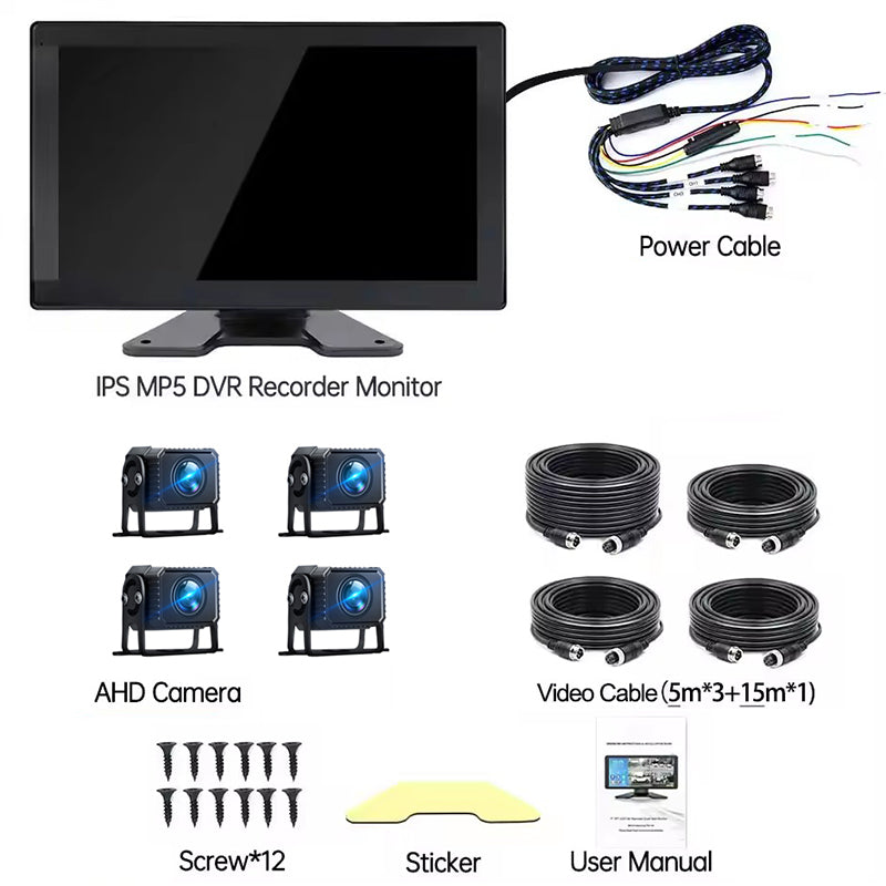 FOXDAK T104-C 10.1" AHD 4 Chs Trucks Buses Rear View Camera MirrorLink MP5