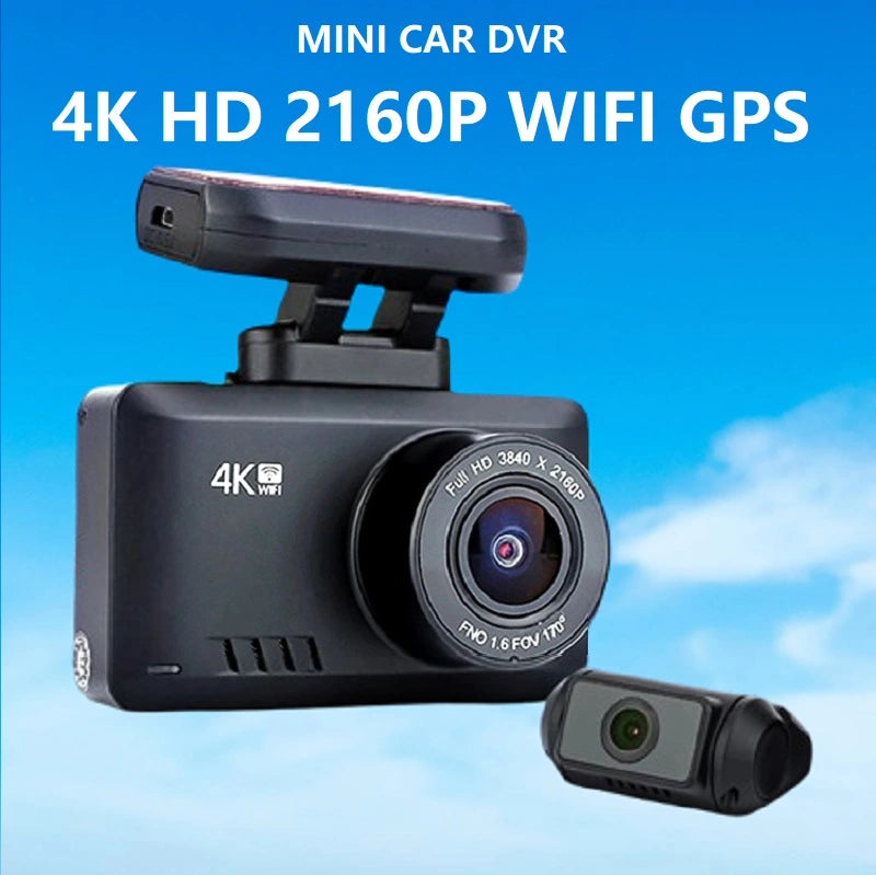 Caméra de tableau de bord de voiture FOXDAK T8 2,45 pouces 4K avant 2160P