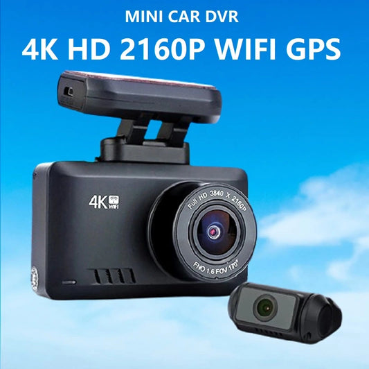 Videocámara para tablero de automóvil FOXDAK T8 de 2,45 pulgadas, 4K, frontal, 2160P