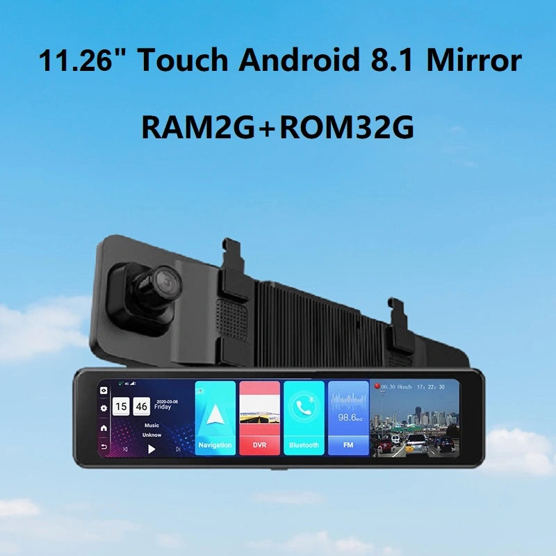 FOXDAK Z70 32G ROM 12" Двойная 1080P 4G Зеркало заднего вида Камера GPS