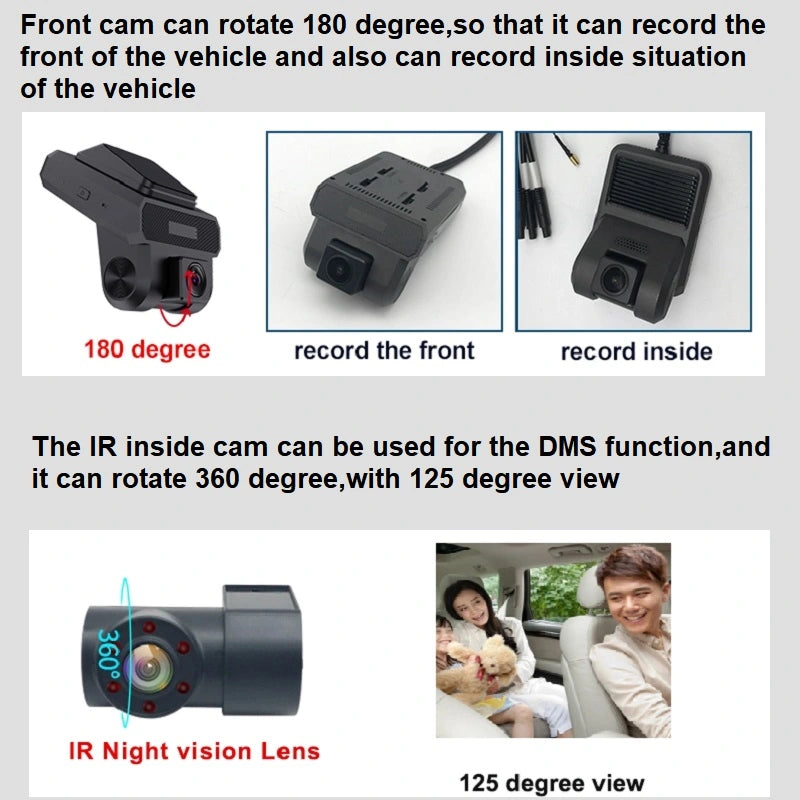 FOXDAK ZW3 3CHs 1080P 4G Dash Cam Автомобильный видеорегистратор Камера GPS