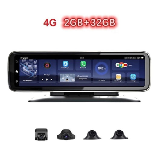 FOXDAK T88 4Chs 11.26" 4G Car Dashboard Cams Camera FM SOS ADAS