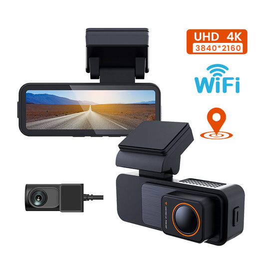 4K+1080P 3-Inch WiFi GPS Night Vision Dual Cameras Mini Dash Cam