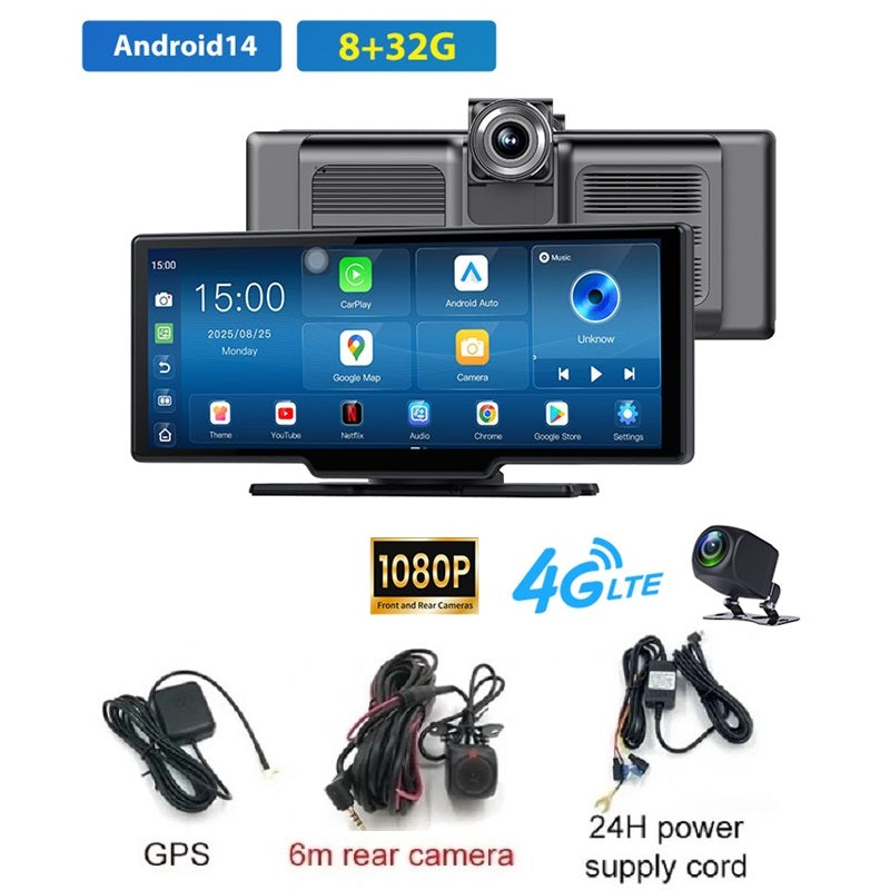 FOXDAK V9311 10.26" Dual 1080P 8+32G 4G Car Dashboard Camera Cams