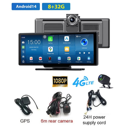 FOXDAK V9311 10.26" Dual 1080P 8+32G 4G Car Dashboard Camera Cams