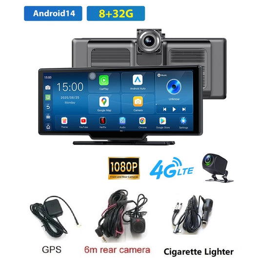 FOXDAK V9311 10.26" Dual 1080P 8+32G 4G Car Dashboard Camera Cams