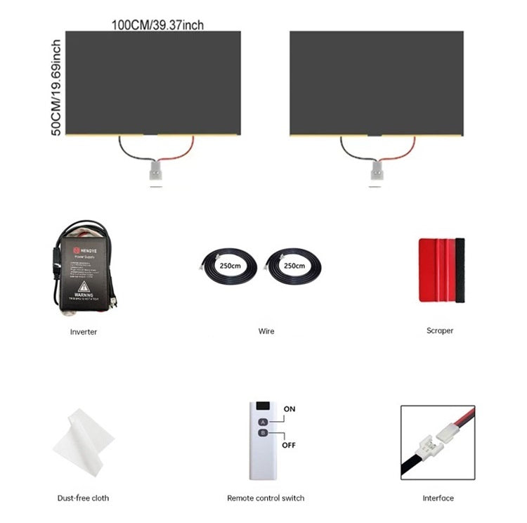 50x100cm Switchable PDLC Film - One-Click Privacy Tint for Car Windows