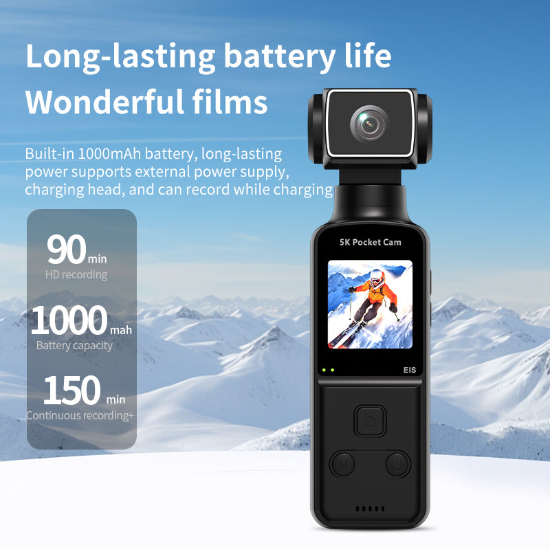 FOXDAK FD31 Pocket Action Camera 4K/5K Sports Camera for Mountaineering Cycling