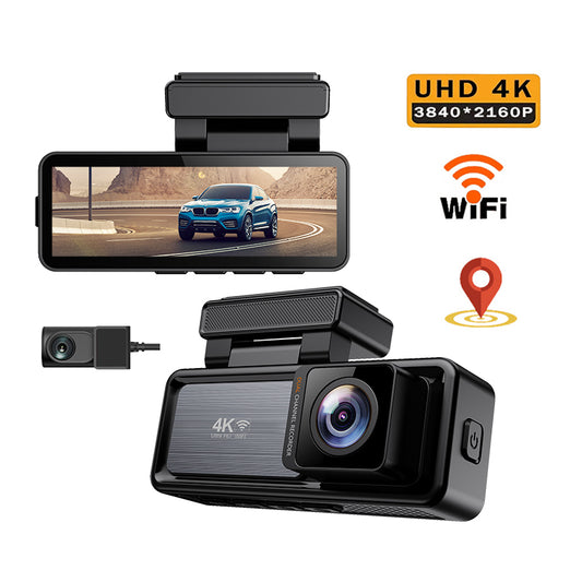 3.2Inch Mini Car Dvr 4K Dash Camera Wifi APP GPS Dual Lens