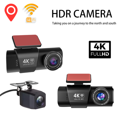 L308 1.47inch 4K Dash Camera Dual Lens WiFi Dash Cam Driving Recorder