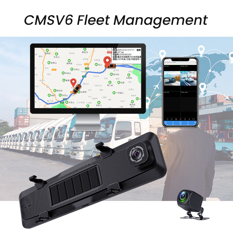 FOXDAK V7 11.26" 4k+1K(2196P+1080P) 4G Mirror Rearview Camera Wifi GPS ADAS BSD