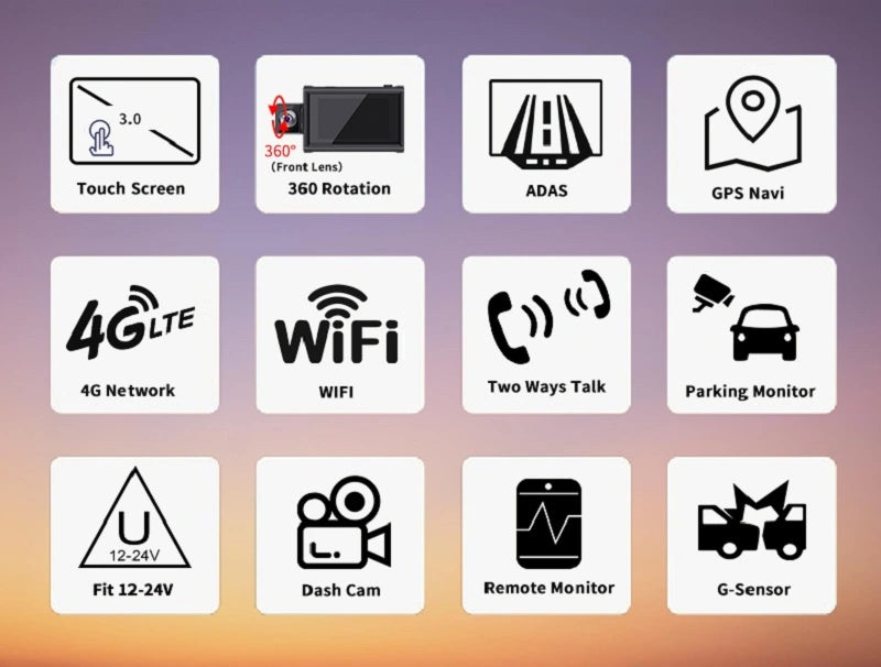 FOXDAK G3 32G ROM двойной объектив 3" 1080P 4G видеорегистратор WiFi GPS