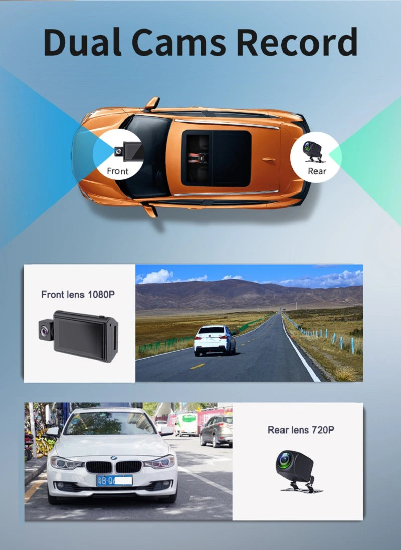FOXDAK G3 32G ROM двойной объектив 3" 1080P 4G видеорегистратор WiFi GPS