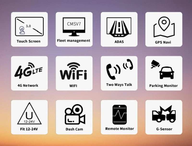 Caméra de tableau de bord FOXDAK G5 3" 32G ROM double objectif 1080P 4G WiFi GPS