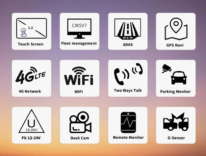 Caméra de tableau de bord FOXDAK G5 3" 32G ROM double objectif 1080P 4G WiFi GPS