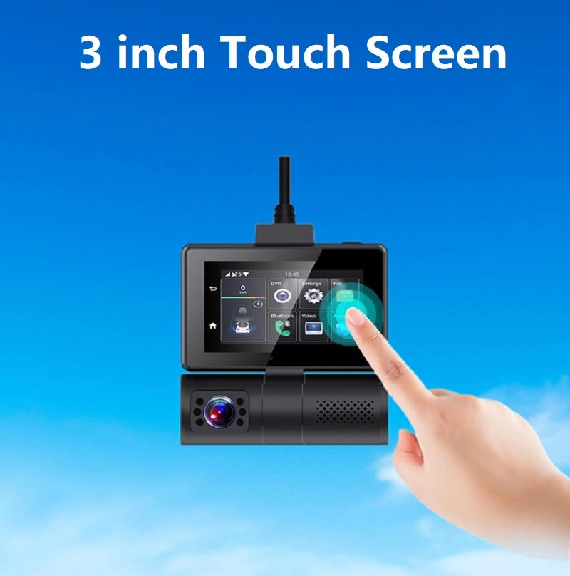 Caméra de tableau de bord FOXDAK G5 3" 32G ROM double objectif 1080P 4G WiFi GPS