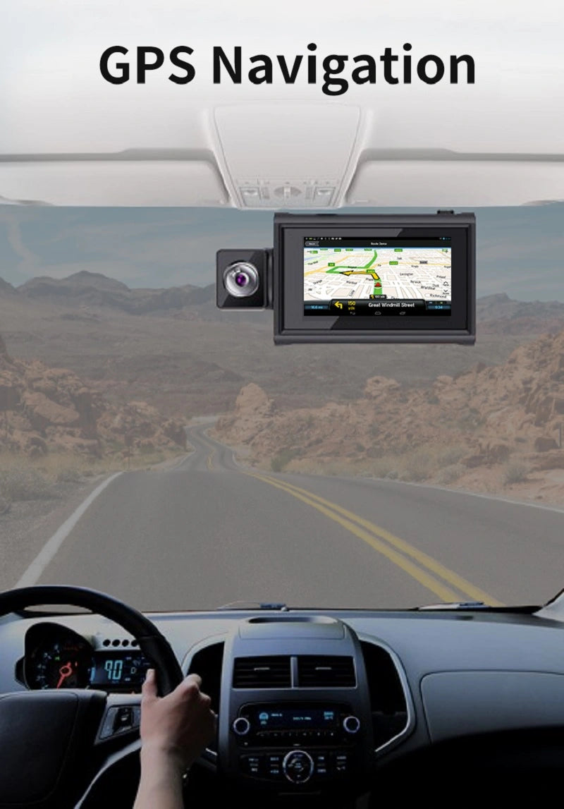 Caméra de tableau de bord FOXDAK G5 3" 32G ROM double objectif 1080P 4G WiFi GPS