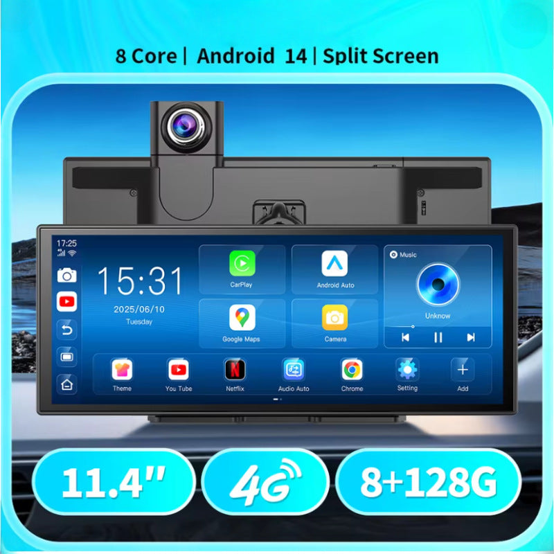 Câmera de painel de carro M70 11,4" dupla 1080P 8+128G 4G