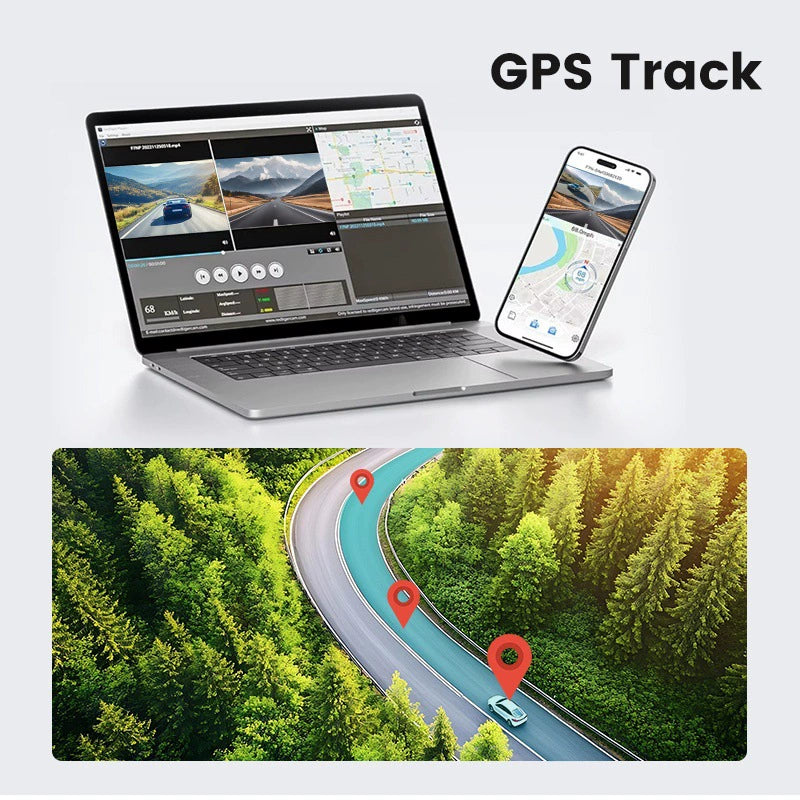 1.47Inch 4K+1080P Mini Dash Cam with Wifi GPS FHD Night Vision