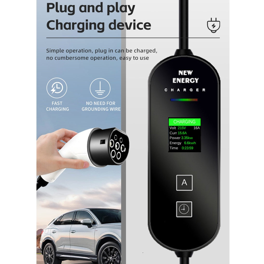 FOXDAK FD03 16A 3.5KW Electric Vehicle EV Charger 230V