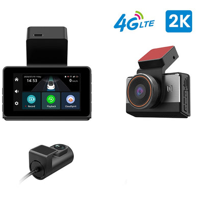 FOXDAK P83 3" anteriore 2K posteriore 1080P 4G Dash Cam telecamera per auto