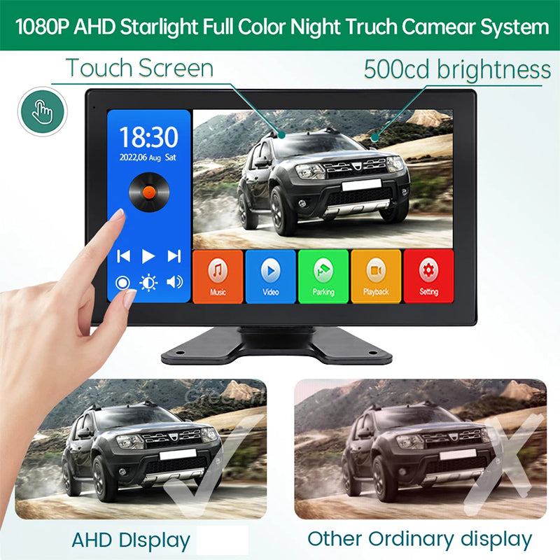 FOXDAK T104-C 10.1" AHD 4 Chs Trucks Buses Rear View Camera MirrorLink MP5