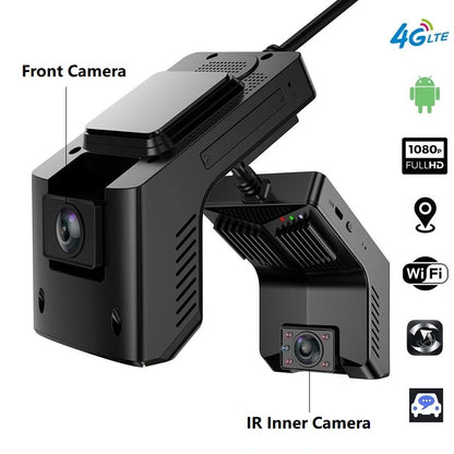 FOXDAK T2 1080P 4G Telecamera per auto Dash Cam Wifi SOS GPS Supporto CMSV
