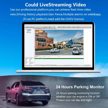 FOXDAK T2 1080P 4G Telecamera per auto Dash Cam Wifi SOS GPS Supporto CMSV