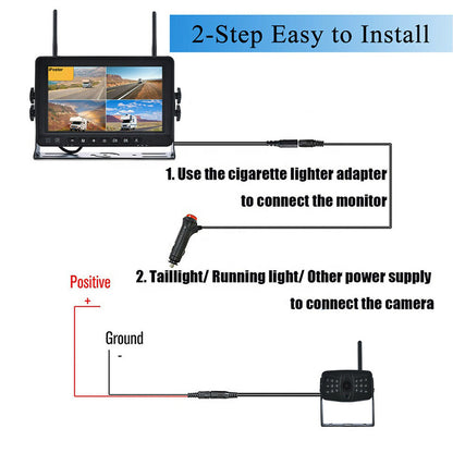 FOXDAK FD06 7" Monitor with Wireless Camera Monitoring for Cranes Excavators and Loaders