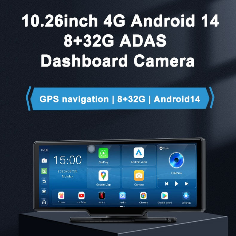 FOXDAK V9311 10.26" Dual 1080P 8+32G 4G Car Dashboard Camera Cams